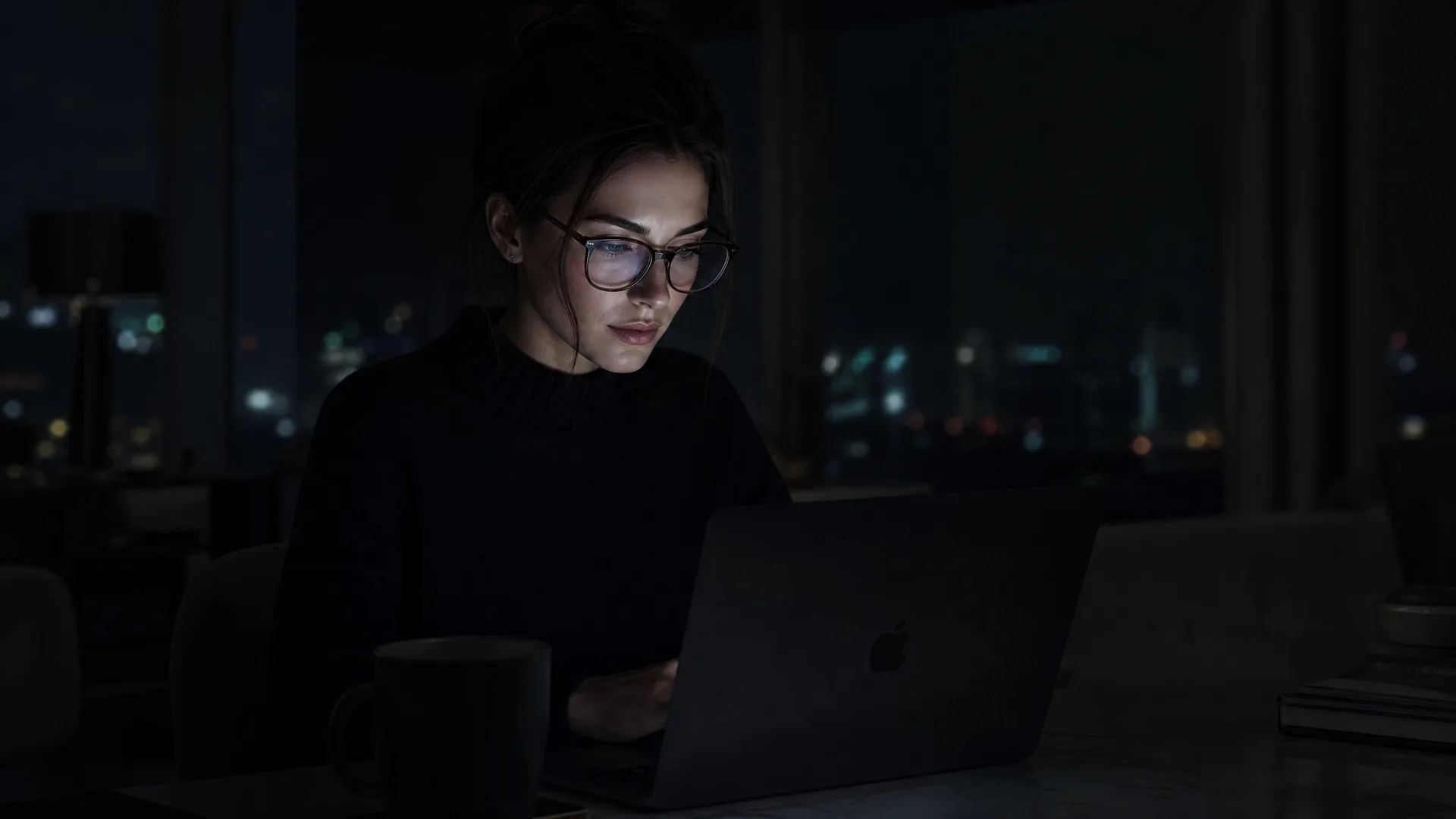 Profesional mujer joven con laptop